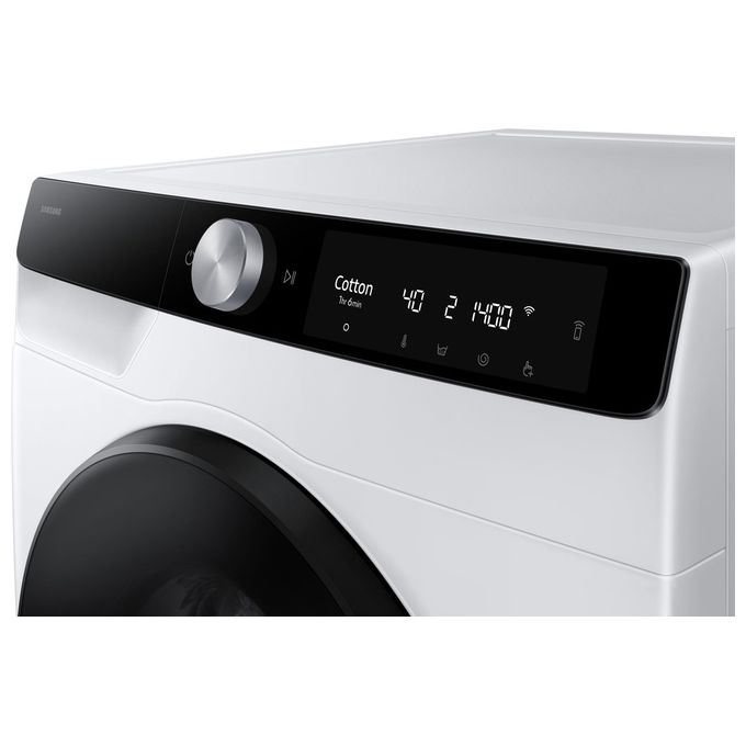 Samsung WD11DG6B85BKU3 - Lavasciuga a carica frontale 11-6 kg, 1400 rpm, Classe A (lavaggio) - D (lavaggio + asciugatura), AI Control, Ecodosatore, Vapore Igienizzante, Wi-Fi, (85x60x60 cm), Bianco