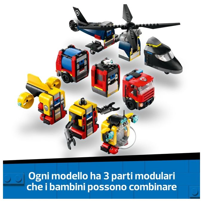 LEGO Set Costruzioni City 60462 Elicottero Autopompa Sottomarino MixeMatch per Creativita' senza Confini