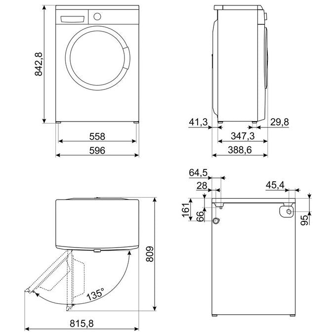 Smeg LBW40CIT Lavatrice Slim Carica Frontale Classe Energetica D Capacita' 4 Kg Centrifuga 1000 Giri e Partenza Differita