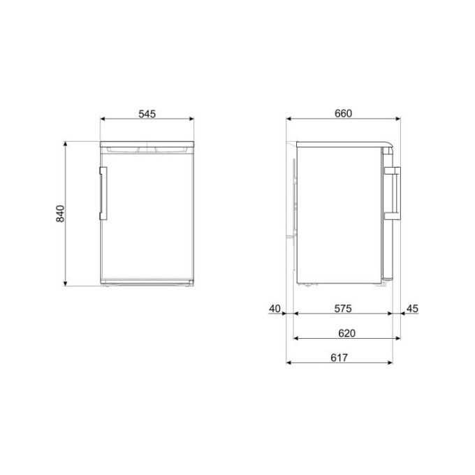Smeg FA120ES Frigorifero da Tavolo a Libera Installazione Estetica Universale Capacita' 120 Litri Silver Classe energetica E (A+) Statico Cerniera Destra Silver