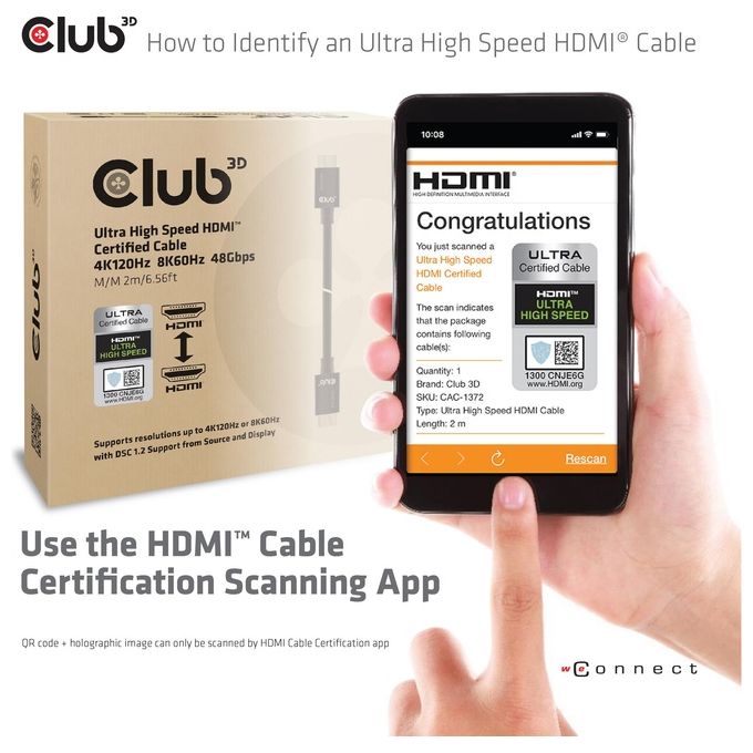 Club3d CAC-1370 Cavo Hdmi 1.5mt Hdmi Tipo A Standard