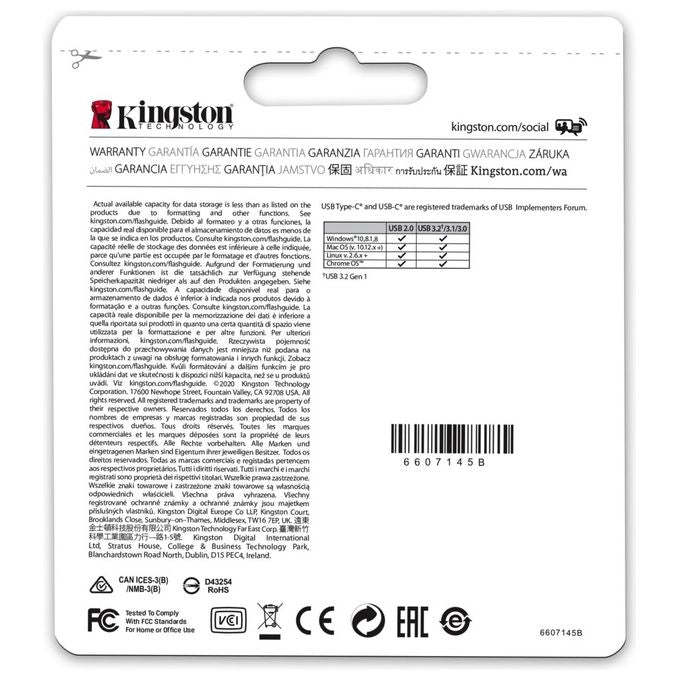 Kingston Technology DataTraveler microDuo 3C Chiavetta USB 256Gb Acciaio Inossidabile-Porpora