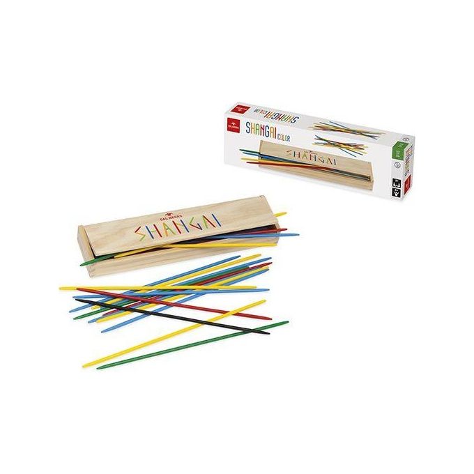 Dal Negro 53881 Tradizionale Gioco Dello Shangai in Versione Colorata con Legni Lunghi 25cm