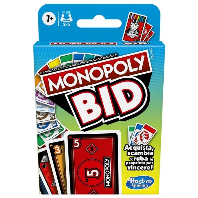 Hasbro Monopoly Bid Giochi da Tavolo per Famiglie e Amici Divertimento Strategico nel Gioco Classico di Monopoly