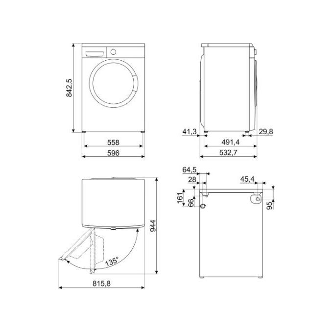 Smeg LBW60IT Lavatrice Caricamento Frontale 6 kg 1000 Giri-min Bianco Classe D