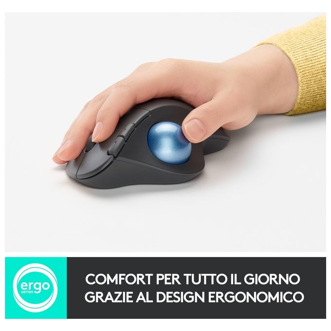 Logitech Ergo M575 Mouse Mano Destra Wireless A Rf + Bluetooth Trackball 2000 Dpi