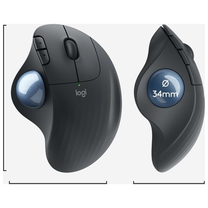 Logitech Ergo M575 Mouse Mano Destra Wireless A Rf + Bluetooth Trackball 2000 Dpi