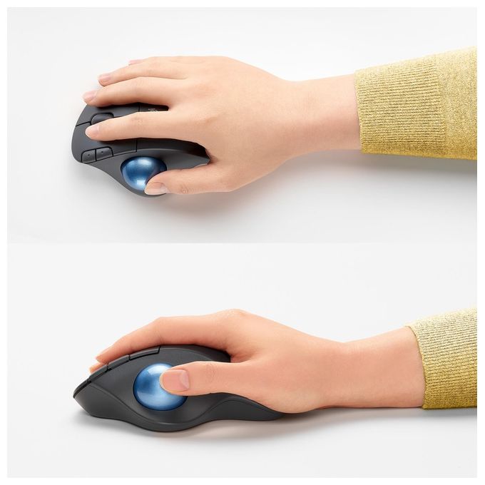 Logitech Ergo M575 Mouse Mano Destra Wireless A Rf + Bluetooth Trackball 2000 Dpi
