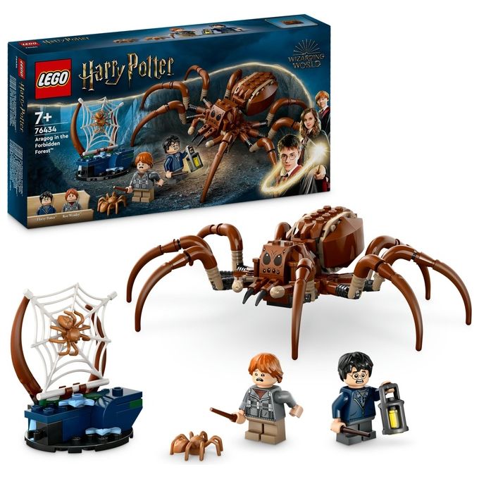 LEGO Harry Potter Aragog nella Foresta Proibita Grande Ragno Giocattolo da Costruire con Parti Snodabili Giochi di Magia per Bambini e Bambine da 7 Anni in su con 2 Minifigure e Accessori 76434