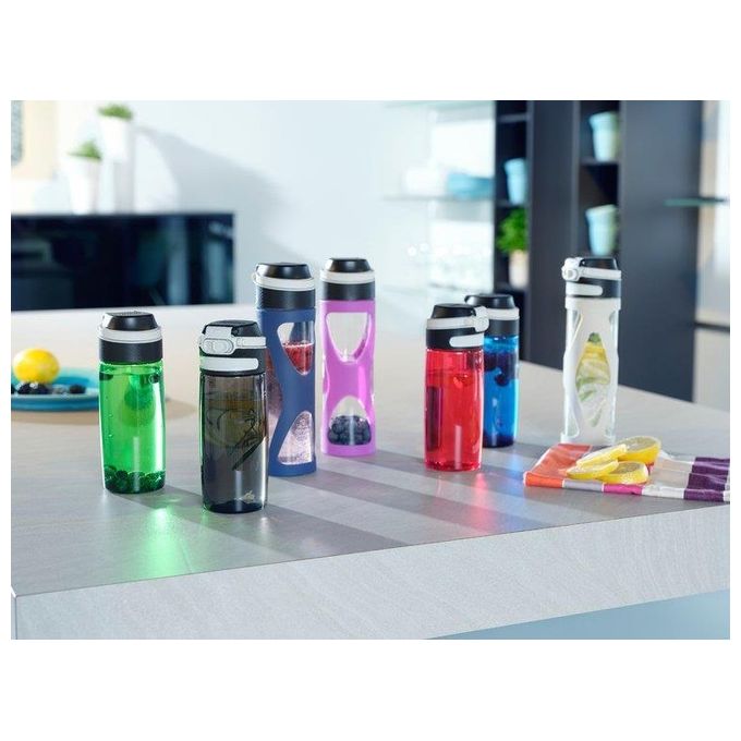 Leifheit Borraccia Flip in Vetro Nero 600ml