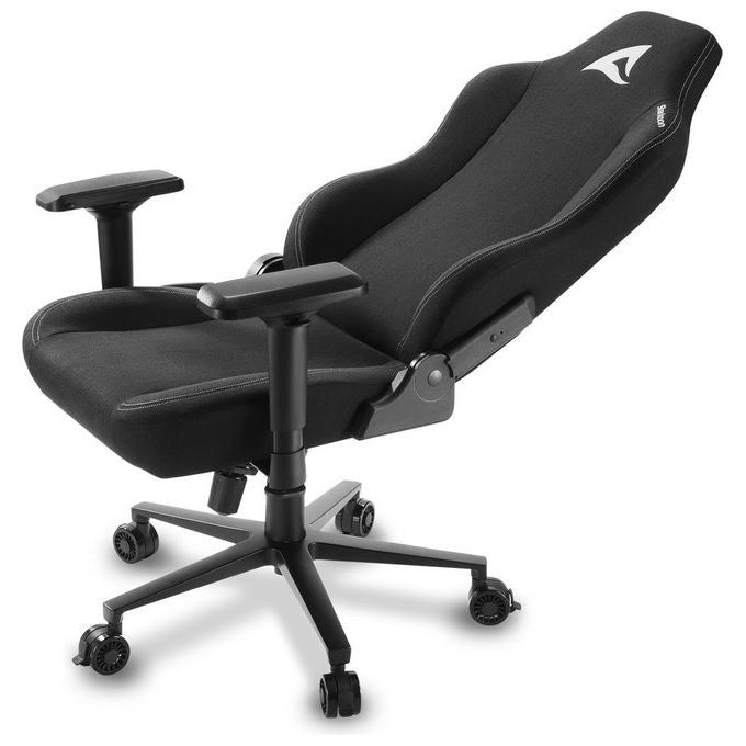 Sharkoon Skiller SGS40 Sedia Gaming in Tessuto Alzata Gas Classe 4 Braccioli 4D Ruote da 75mm con Blocco Nero