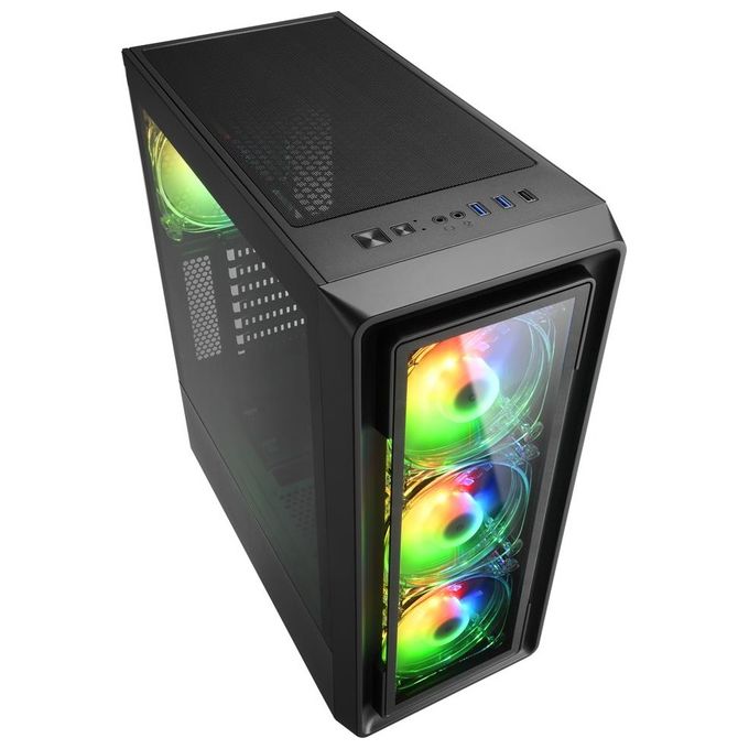 Sharkoon TK4 RGB Case 7 Slot Espansione Pannello Frontale Vetro Temperato 3 Porte