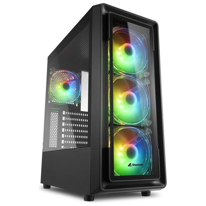Sharkoon TK4 RGB Case 7 Slot Espansione Pannello Frontale Vetro Temperato 3 Porte