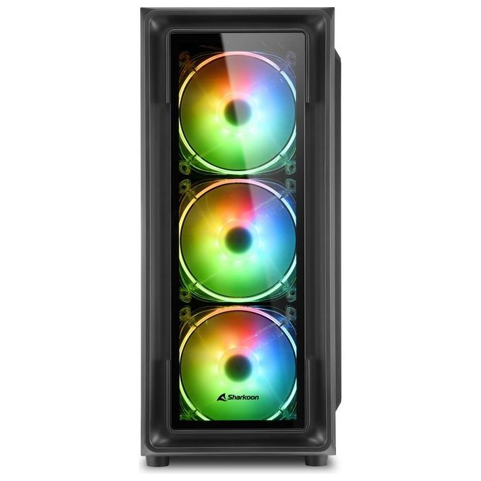 Sharkoon TK4 RGB Case 7 Slot Espansione Pannello Frontale Vetro Temperato 3 Porte