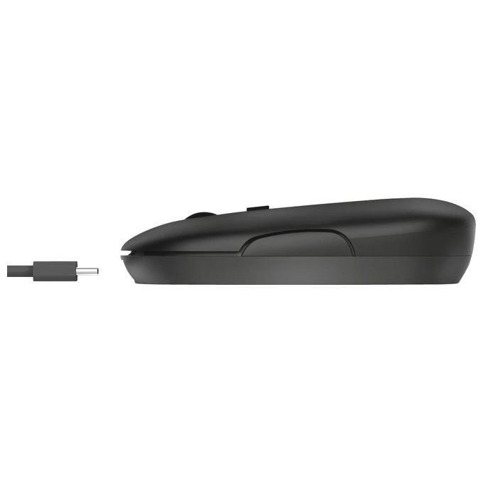 Trust Puck Mouse Ambidestro Wireless A Rf + Bluetooth Ottico 1600 Dpi