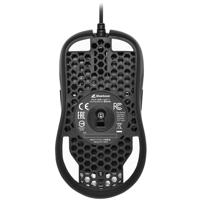 Sharkoon Light² S Mouse Gaming 6200 Dpi Rgb 6 Tasti Configurabili Usb 1.8mt