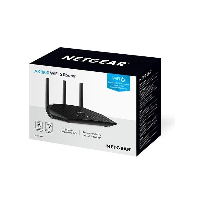 Netgear RAX10 Router Wireless Gigabit Ethernet Dual-Band 2.4Ghz-5Ghz Nero