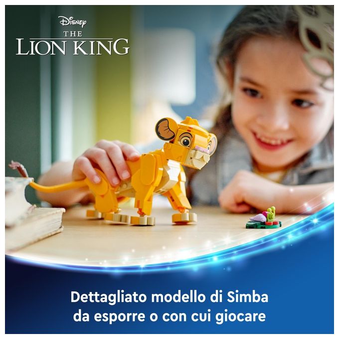 LEGO Disney Simba il Cucciolo del Re Leone Giochi di Fantasia per Bambini e Bambine da 6 Anni Personaggio Giocattolo Costruibile con Parti Snodabili dal Film d'Animazione Idea Regalo 43243