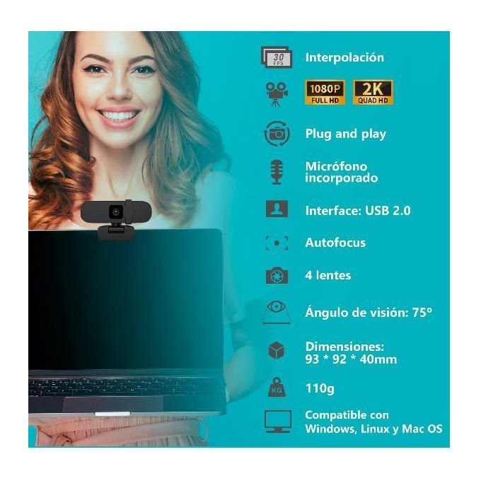 Nilox NXWCA01 Webcam con Microfono