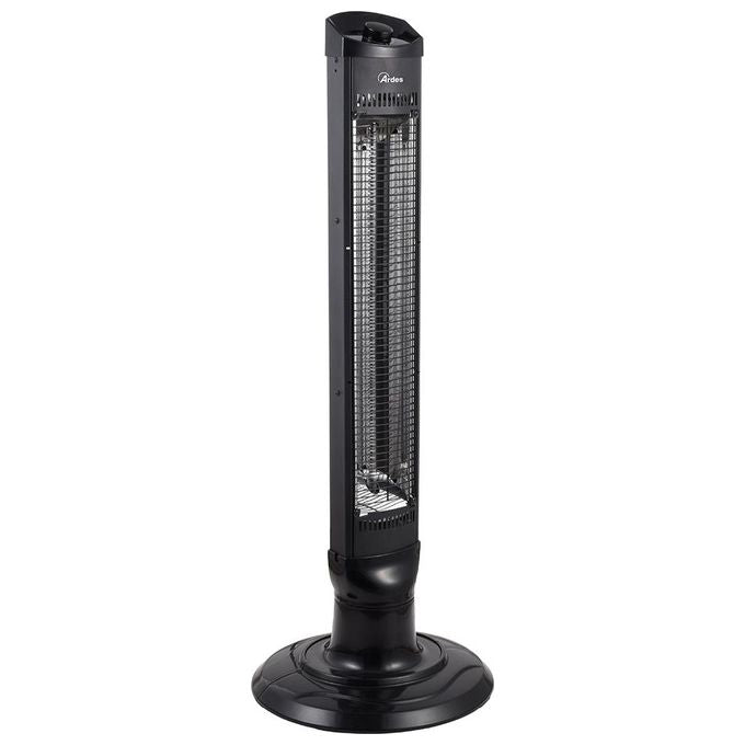 Ardes AR4B03 Stufa in Fibra di Carbonio Oscillante 1 Lampada e 2 Potenze con Struttura in Metallo Torretta al Carbonio Nera