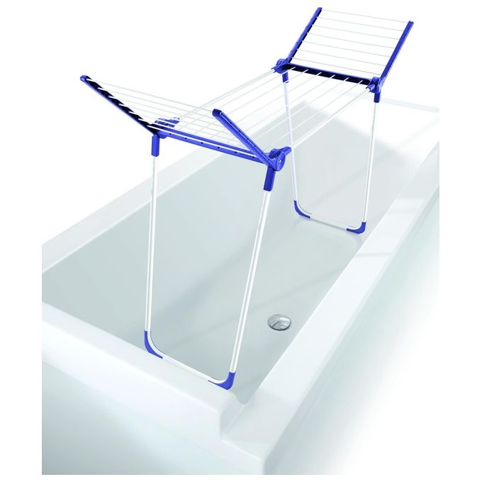 Leifheit Pegasus 120 Solid Compact Stendibiancheria da Pavimento Blu e Bianco per Casa e Arredamento