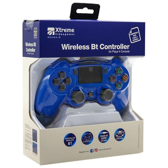 Xtreme Wireless BT Controller Nero 3.5mm Gamepad Analogico-Digitale PlayStation 4