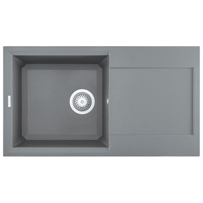 Elleci LMY29073 EASY 290 Lavello Metaltek Grigio Titanium da Incasso Gocciolatoio Reversibile 1 Vasca 78cx43,5cm