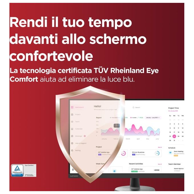 Lenovo D32-40 Monitor Pc 31.5'' 1920x1080 Pixel Full Hd Lcd Nero
