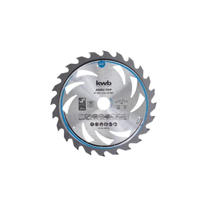 Kwb Lama Legno D.165X20 Mm - 24 Denti Energy Saving
