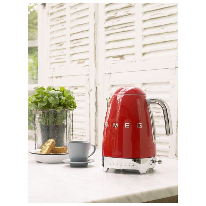 Smeg KLF04RDEU Estetica 50's Style Bollitore Elettrico a Temperatura Variabile Capacita' 1,7 Litri 7 Tazze Potenza 2400 W Rosso