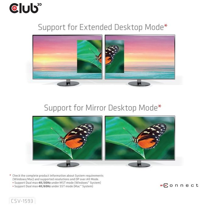 Club3d CSV-1593 Hub di Interfaccia Usb 3.2 Gen 1 Type-C 16200Mbit-s Metallico