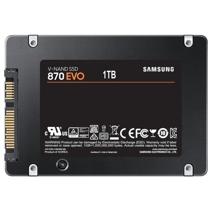 Samsung 870 EVO Drives Allo Stato Solido 1000Gb Nero