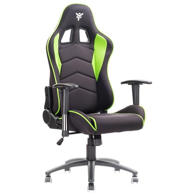 ITEK PLAYCOM FM20 Sedia Gaming ergon. Verde, schienale reclinabile, braccioli e poggiatesta regolabili, sup. lombare, comfort e design, ideale come sedia ufficio, sedia per studio o poltrona per gamer