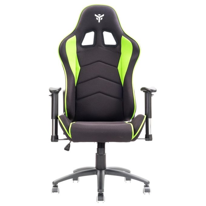 ITEK PLAYCOM FM20 Sedia Gaming ergon. Verde, schienale reclinabile, braccioli e poggiatesta regolabili, sup. lombare, comfort e design, ideale come sedia ufficio, sedia per studio o poltrona per gamer
