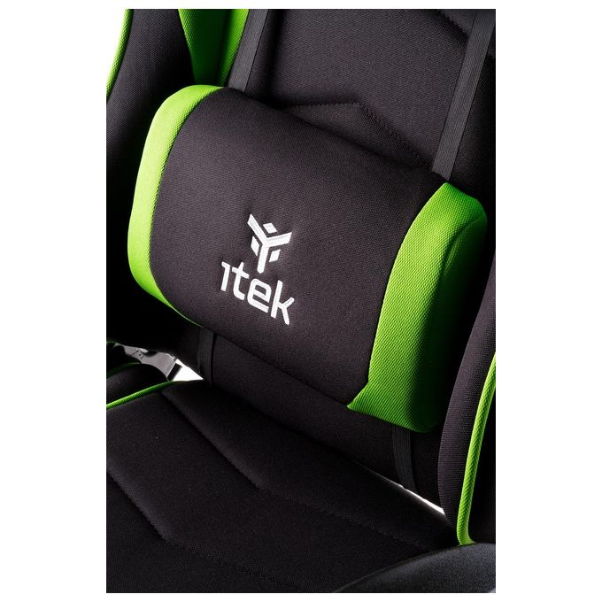ITEK PLAYCOM FM20 Sedia Gaming ergon. Verde, schienale reclinabile, braccioli e poggiatesta regolabili, sup. lombare, comfort e design, ideale come sedia ufficio, sedia per studio o poltrona per gamer