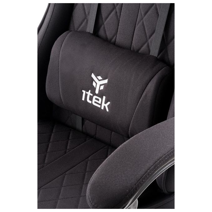 Itek Gaming Chair RHOMBUS FF10 - Tessuto, Doppio Cuscino, Schienale Reclinabile, Nero Nero