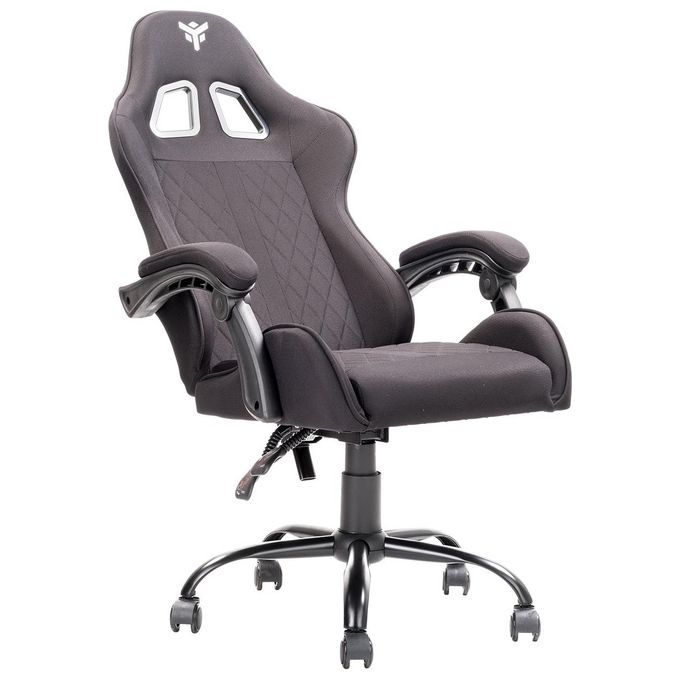 Itek Gaming Chair RHOMBUS FF10 - Tessuto, Doppio Cuscino, Schienale Reclinabile, Nero Nero