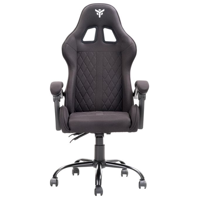 Itek Gaming Chair RHOMBUS FF10 - Tessuto, Doppio Cuscino, Schienale Reclinabile, Nero Nero