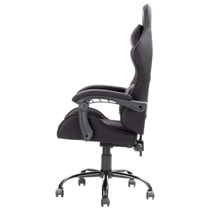 Itek Gaming Chair RHOMBUS FF10 - Tessuto, Doppio Cuscino, Schienale Reclinabile, Nero Nero