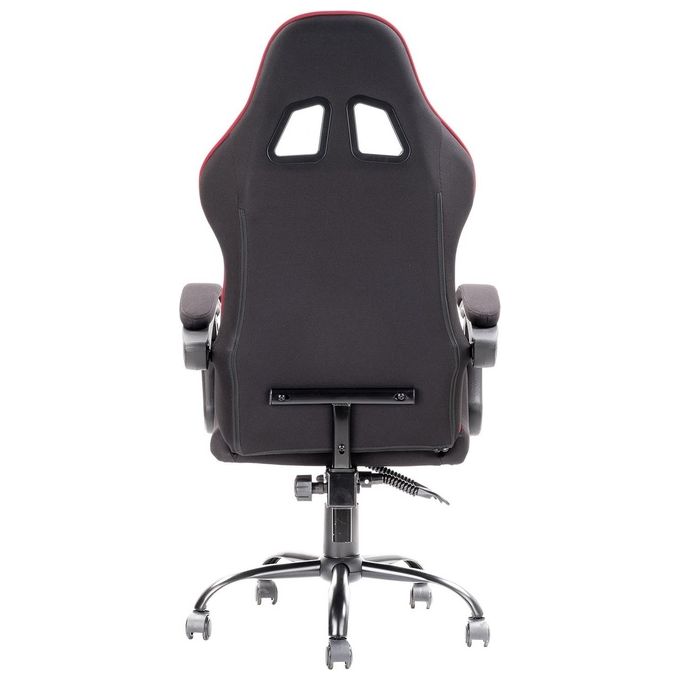 Itek Gaming Chair RHOMBUS FF10 - Tessuto, Doppio Cuscino, Schienale Reclinabile, Nero Rosso
