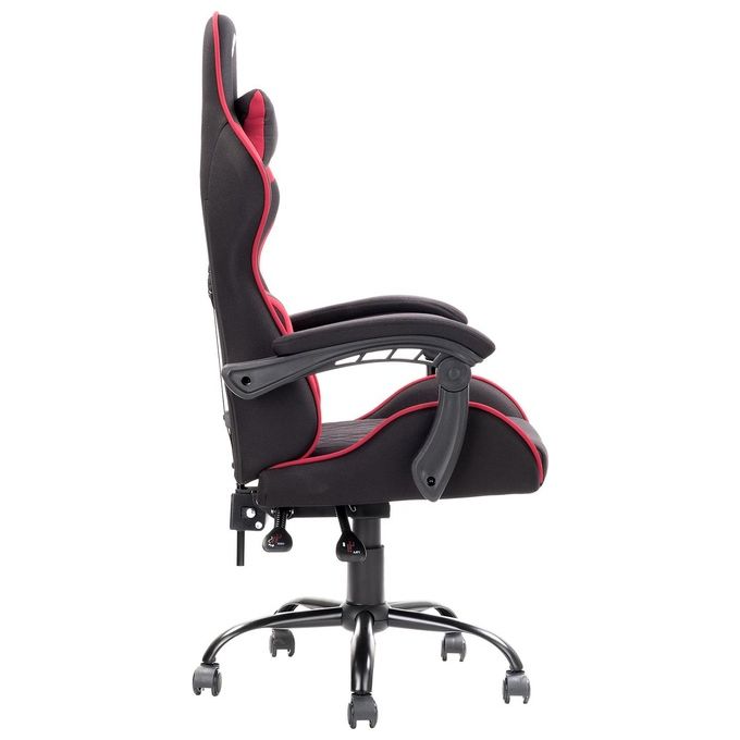 Itek Gaming Chair RHOMBUS FF10 - Tessuto, Doppio Cuscino, Schienale Reclinabile, Nero Rosso