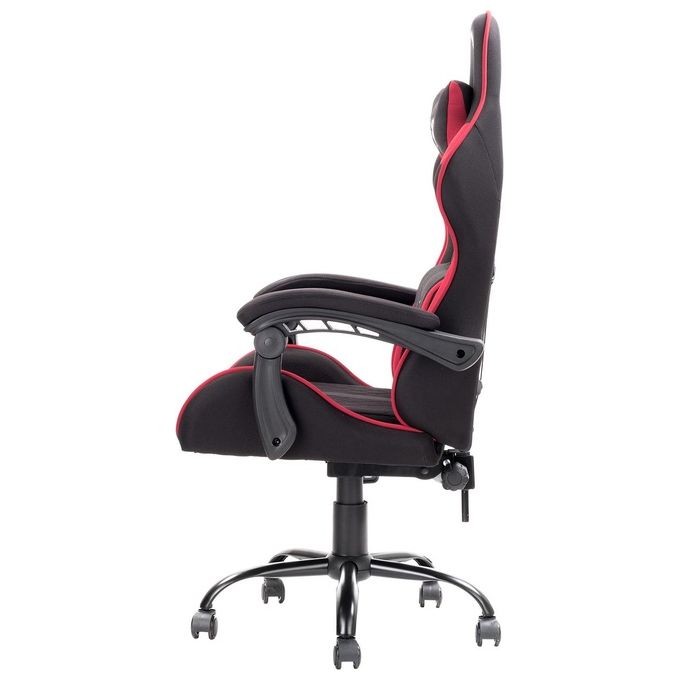 Itek Gaming Chair RHOMBUS FF10 - Tessuto, Doppio Cuscino, Schienale Reclinabile, Nero Rosso