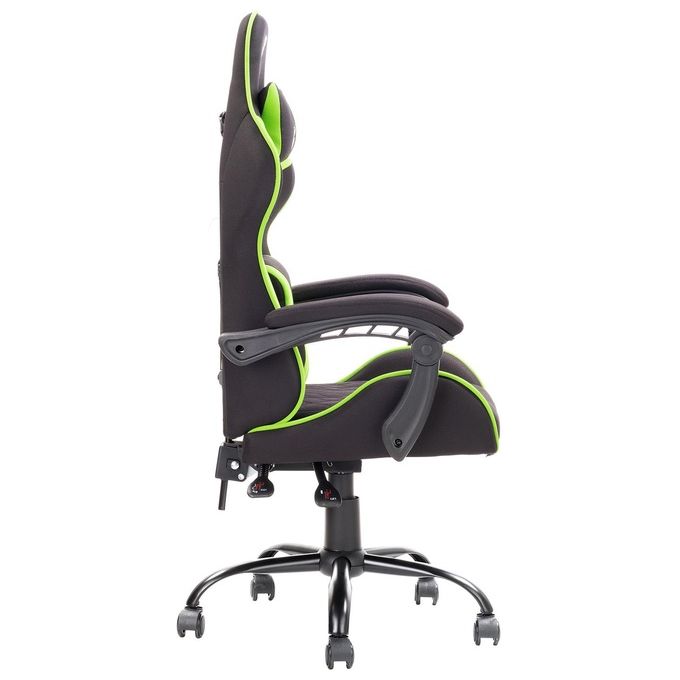 Itek Gaming Chair RHOMBUS FF10 - Tessuto, Doppio Cuscino, Schienale Reclinabile, Nero Verde