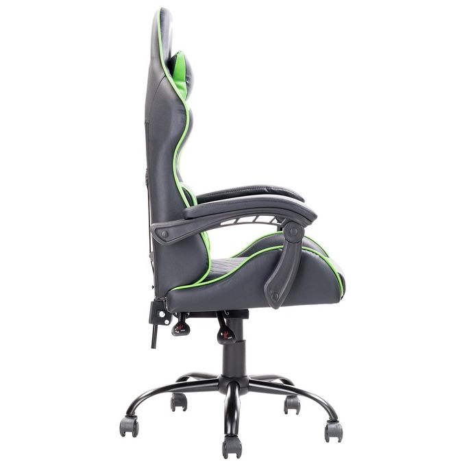 Itek Gaming Chair RHOMBUS PF10 - PVC, Doppio Cuscino, Schienale Reclinabile, Nero Verde