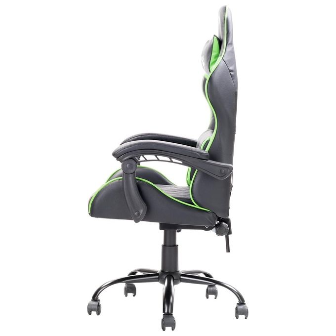 Itek Gaming Chair RHOMBUS PF10 - PVC, Doppio Cuscino, Schienale Reclinabile, Nero Verde