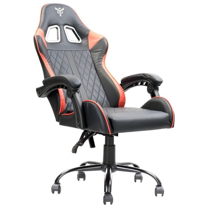 Itek Gaming Chair RHOMBUS PF10 - PVC, Doppio Cuscino, Schienale Reclinabile, Nero Rosso
