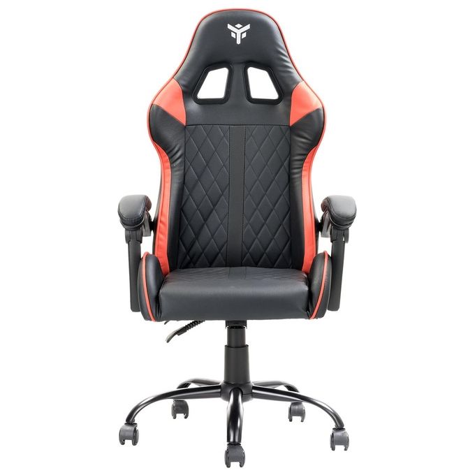 Itek Gaming Chair RHOMBUS PF10 - PVC, Doppio Cuscino, Schienale Reclinabile, Nero Rosso