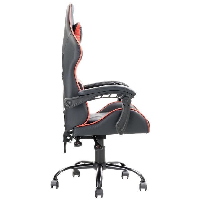 Itek Gaming Chair RHOMBUS PF10 - PVC, Doppio Cuscino, Schienale Reclinabile, Nero Rosso