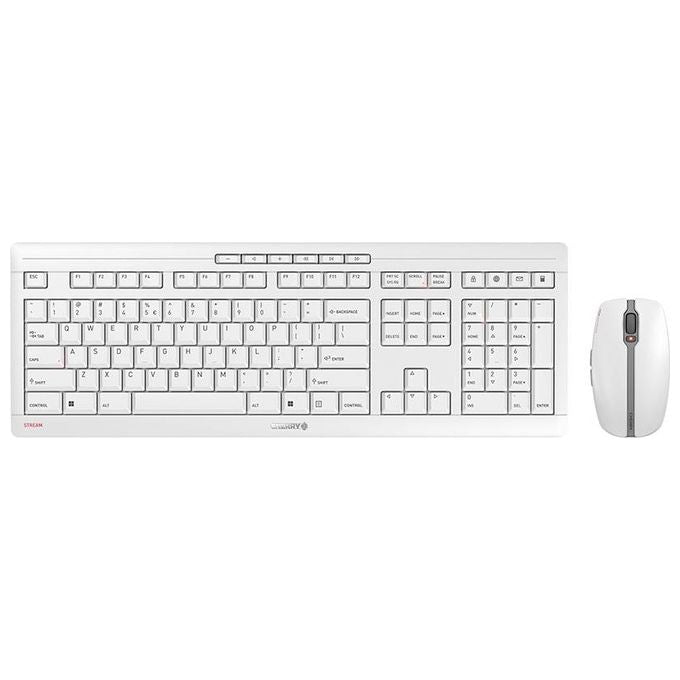 Cherry Stream Desktop Recharge Tastiera Mouse Incluso Rf Wireless Qwerty Inglese Grigio