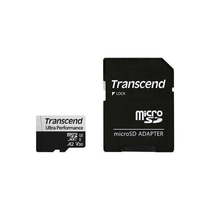 Transcend TS128GUSD340S Memory Card 128Gb microSD con Adattatore Uhs-I U3 A2 Ultra Performance